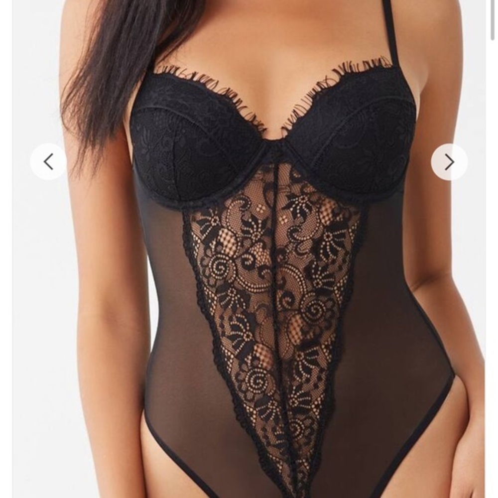 Sheer lace bodysuit
